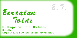 bertalan toldi business card